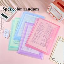 5-Pack Transparent File Folders, A4 Morandi Color PP Plastic Document Holders for Office & School, Lightweight yet Durable