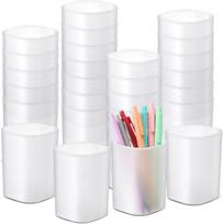 30 Pack Pen Holder Pen Cups for Desk Organizers and Storage Stationery Plastic Matte Pencil Holder Cups Ins Style Transparent