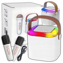 Karaoke Głośnik Bluetooth Bezprzewodowy Zestaw 2X Mikrofony Dla Dzieci Rgb