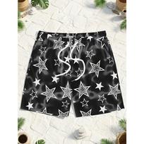 Men's Casual Star Print Beach Shorts S
