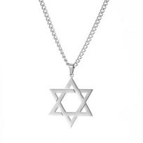 Skyrim Cutout Star of David Hexagram Choker Necklace for Men Women Gold Color Stainless Steel Chain Necklaces Je Jewelry 60cm
