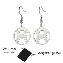 Customized Name Date Text Volleyball Football Basketball Rugby Baseball Earrings Stainless Steel Ball Sports Earrings Jewelry
