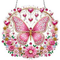Acrylic Special Shaped Colorful Pattern Diamond Painting Hanging Ornaments Kit 5D DIY Diamond Art Hanging Decorations for Adults