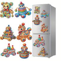 6Pcs Acrylic Special Shape Cute Girls Diamond Painting Refrigerator Magnet Diamond Painting Fridge Magnet for Car Mailbox Decor