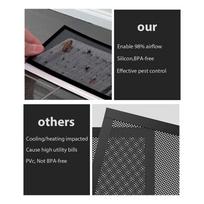 2-Pack 4X10 Black Floor Register Trap/Vent Mesh - Silicon Magnetic Air Vent Screen Cover For Home Air Conditioning