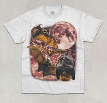 Three Bats Moon T- Shirt Three Wolf Parody Bat Nocturnal Animal Graphic  Shirt 3XL