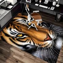 Animal Theme Tigre Pattern Carpet for Living Rooms Bedrooms, Office Areas Rug Durable Large Size Area Mat Gifts for Son Husband 40cm x 60cm