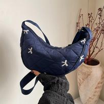 Stylish Dumpling Bag Adjustable Strap Fashi Hobo Sling Pack Trendy Half Mo Bag Outdoor Travel Bag Men & Women mėlyna