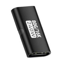 240W Adapter PD USB C Female To Type C Female Adapter 80Gbps High-Speed 8K 60Hz Video Fast Charging for IPhone 15 16 17 IPad