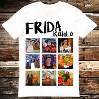 Frida Kahlo Artworks Paints Collage T  Shirt 6180 S