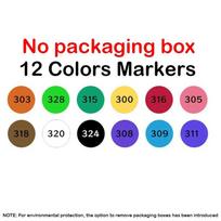 168/12 Colors Direct-liquid Acrylic Marker Pen Waterproof Pen Soft Brush Nib for Glass School Supplies Stationery PK GN GuangNa