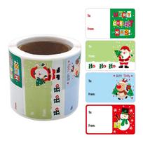 250 Pcs Self Adhesive Christmas Tags Stickers colorful Santa Claus Snowman Christmas Gift Tags Cartoon Cute