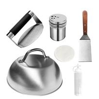 Stainless Smashes Burgers Kit Six Set Smash Burger Press Clean Dishwasher friendly Barbecue Barbecue and Making