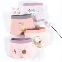 4Pcs Girls Cotton Boxer Briefs Cute Kids Underwear Soft Comfort Flat Angle Shorts M