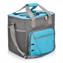 20L Cooler Box Picnic Ice Chest Portable Cooler 4mm Foam Insulation Blue Keeps Temperature for 12H with Exterior Pocket Meteor