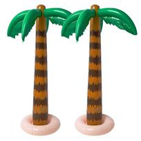 2 vnt. pripučiamas palmės medis, didelis kokoso medis, paplūdimio, baseino vakarėlio dekoracija, balioninis medžio rekvizitas 90cm