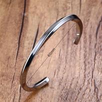 Vnox Stylish Mobius Bangle for Men Women Antique Stainless Steel Minimalist Twisted Metal Adjustable Casual Cuff Bracelet