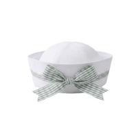 Blue Striped Painter Hat Flipped Brim Beret Hat Kawaii Bow Strap Sailor Hat  Beach balta