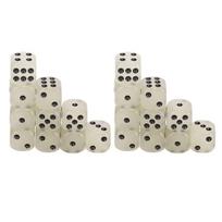 A 20-piece set of durable, glow-in-the-dark medium dice with black dots, perfect for board games, party games, and educational use.