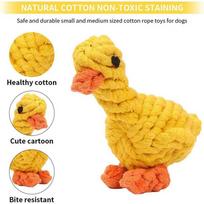 Hot pet dog sound toy creative braided yellow duck bite resistant sound molar plush dog toy