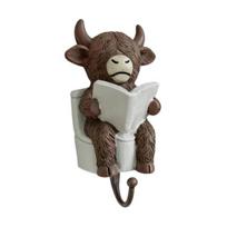 Highland Cattle Hook, Waterproof Resin Bathroom Wall Hook, Home Decorative Storage Hook, for Towels Keys Small Clothes B