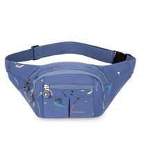 Men Women Waist Fashion Multifunctional Fanny Pack For Unisex Bag Belt Bum Hip Belly Shoulder Crossbody Cross Body Side Handbag mėlyna