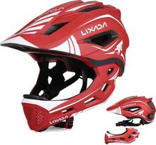 "Lixada" vaikiškas dviratininko šalmas Viso veido nuimamas Unisex 52-58 cm vaikiškas šalmas "2-in-1" integruotas reguliuojamas dydis su nuimama smakro apsauga Inline šalmas dviračiams, riedlentėms