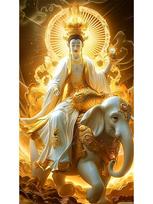 Religious Diamond Painting 5DDIY Cross Embroidered Buddha Statue Elephant Full Round Square Diamond Mosaic Home Decoration Full Round 20x40CM
