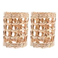 Kitchen Untelis Holder Rattan Vase Straw Set Cup Plant Protective Covers Wicker Sleeve Grass Glass Water Coffee Tumbler