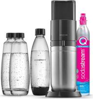 "SodaStream Duo" vandens karbonizatoriaus pakuotė su 1x greitai prijungiamu CO2 balionu, 2x 1 l stikliniu buteliu ir 1x 1 l plastikiniu buteliu, kurį galima plauti indaplovėje, aukštis: 44 cm, spalva: titano