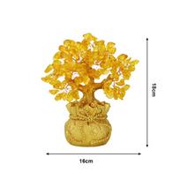 Big Yellow Crystal Creative Citrine Lucky Tree Chinese Feng Shui Lucky Money Tree Fortune Tree for Desktop Ornament Home Decors