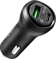 "Spigen" 45 W USB-C 2 prievadų automobilinis adapteris - greitasis įkroviklis "iPhone", "Android" ir "iPad" C tipo PD 3.0 27 W + QC 3.0 18 W F31QC - 000CP25597