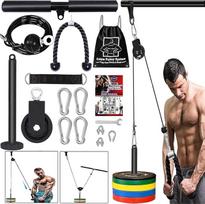 "Taeku Cable Pull", "Fitness Professional Cable Machine System", namų treniruoklių salė, "Triceps", "Lat Pull", rankų jėgos treniruotė Lat, "Bar Fitness Training" įranga, 2,5 m kabelis