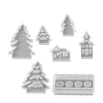 7Pcs Silicone Molds Eco-friendly Easy to Clean Reusable Christmas Candle Holder Casting
