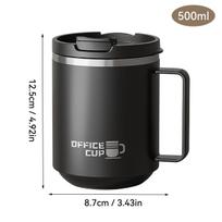 500ml Insulated Coffee Mug 304 Stainless Steel Double Wall Milk Coffee WIth Handle Leak-proof Drinking Cup Drinkware For Student 401-500ml juoda