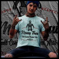 Muay Thai T-shirt Thai boxing Sak Yant Tattoo Thai Boxer respect honor tee S