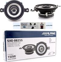 ALPINE SXE-0825S 2 Way Coaxial garsiakalbių rinkinys 8,7 cm 87 mm 3,5" skersmens 20 W RMS ir 150 W maksimali varža 4 omai Pora + 5 nemokami lipdukai