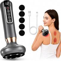 Anticeliulitinis masažuoklis Elektrisch, Anticeliulitinis masažuoklis su 12 Saugstufen & Wärmefunktion, Schröpfgerät Elektrisch, Gua Sha Massager für Bauch, Taille, Rücken, Arme & Beine Grau