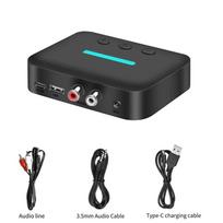 Bluetooth 5.0 Adapter Audio Receiver Wireless Stereo 3.5mm Aux R/LC RCA Support U-disc Reproduction