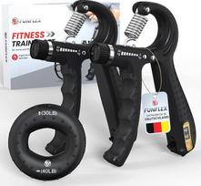 FUNFLEX rankų treniruoklis, pirštų treniruoklis, suėmimo jėgos treniruoklis, 2 rinkiniai, 5-60 kg, reguliuojamas pasipriešinimo dilbio treniruoklis, suėmimo žiedas, pirštų jėgos treniruoklis, fitneso jėgos treniruotė rankoms
