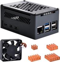 GeeekPi Raspberry Pi 5 aliuminio korpusas, palaiko PCIe M.2 NVMe SSD skydo viršų X1001 / X1000 / N04 / N05 ir Raspberry Pi 5 aktyvų aušintuvą