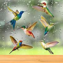 6/8 vnt. Hummingbird Window Clings Langų dekoro lipdukai nuo susidūrimo langų lipdukai Lipni langų plėvelė, skirta namų dekoravimui, dovana 6PC Bird