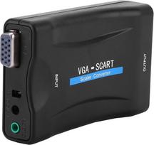 VGA į SCART vaizdo ir garso keitiklis USB adapteris su nuotolinio valdymo pultu, skirtas HD TV DVD dėžutei