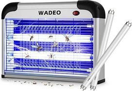 WADEO elektrinis vabzdžių naikintuvas, 20 W, uodų lempa, apsauga nuo uodų, be cheminių medžiagų, su LED šviesa, musių gaudyklė, uodų gaudyklė, vabzdžių lempa, pakabinama su 2 keičiamomis lemputėmis, tinka virtuvei ir restoranams