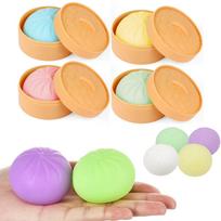 Multi-Colored Vibrant Steamer Dumpling Squishies Stress Ball Slow Rising Squeeze Fidget Toy Anti-Stress Sensory Relief For Adults Funny Gifts