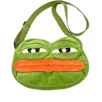 Frog Sad Backpack Funny Cute Shoulder Bag Plush Contrast Color Big Eyes Frog Big Mouth Large Capacity Creative Satchel Ugly Frog 11cm-30cm