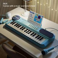 Kids 37-Key Piano Keyboard Musical Toy With Microphone Music Score For Early Learning Interactive Play Best Gift For Ages 3-6