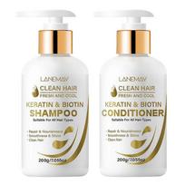 Keratin & Biotin Shampoo and Conditioner Set, Repair & Nourishment, Smoothness &Shine Clean Hair | For Dry & Frizzy Hair | Moisturizing Treatment For 1PCS