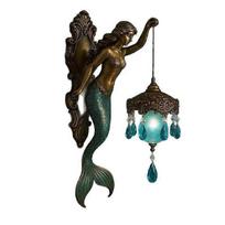Undinėlės sieninis šviestuvas, Retro stiliaus senovinė undinėlės sieninė sconce, Matinio stiklo žibintas naktinis šviestuvas miegamajam, svetainei, vonios kambariui A