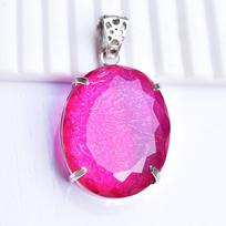 LAB-CREATED 83 Ct Monarch Opal CERTIFIED 925 Sterling Silver Oval Cut Pendant 32 mm Approx. įvairiaspalvis